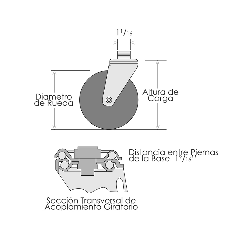 Diagrama Vástago Roscado para Tubo