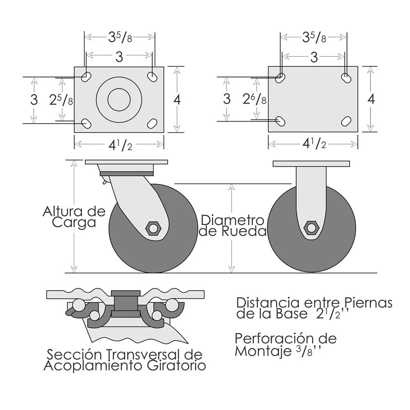 Diagrama Acero Inoxidable con Platos Giratorios y Fijos